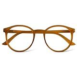 Óculos Redondo Geek Masculino Feminino Armação Sem Grau Moda Caramelo