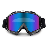 Óculos Snowboard Motocross Esqui Kitesurf Jet Ski Espelhado Armação Preto Lente Violeta