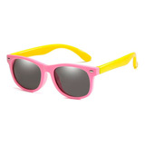 Óculos Sol Infantil Proteção Uva Uvb Flexível Polarizado Pro Cor Rosa amarelo
