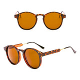 Óculos Sol Moda Retrô Vintage Proteção Masculino Feminino 01 Cor Marrom Armação Marrom Haste Marrom Lente Marrom Desenho Redondo