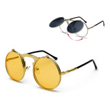 Óculos Sol Redondo Circular Vintage Lente Dupla High Quality