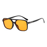 Óculos Sol Retro Lente Amarela Visão Noturna Aviador Uv400