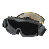Óculos Tático Goggle Anti fogging 3 Lentes Airsoft Cor Preto