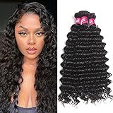 Odir Pacotes De Cabelo Humano Ondulado Profundo 14 16 18 Não Processado 9A Cabelo Virgem Ondulado Brasileiro Cacheado 3 Pacotes 300g Extensões De Cabelo Remy Cor Natural