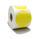 OEka Etiquetas Térmicas Diretas Redondas De 5 Polegadas Etiquetas De Endereço Em Branco 500 Peças Rolo Compatíveis Com Impressoras De Mesa Rollo E Zebra 1 Rolo Amarelo
