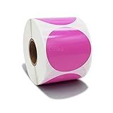 OEka Etiquetas Térmicas Diretas Redondas De 5 Polegadas Etiquetas De Endereço Em Branco 500 Peças Rolo Compatíveis Com Impressoras De Mesa Rollo E Zebra 1 Rolo Rosa
