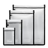 OFASIZEN Bolsas Faraday Gaiola Antirastreamento Conjunto De 4 Tamanhos Para Laptops Tablets Telefones E Chaves De Carro Bolsa Bloqueadora De Sinal RFID à Prova De Fogo E à Prova D água Prata 
