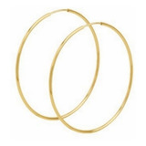 Oferta Brincos Argola Redonda Grande 6cm Ouro 18k 750