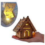 Oferta Casinha Casa Luminária Abajur Led Natal Natalino Mdf