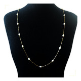 Oferta Colar Pérola Narutal 4mm 50cm Luxo Esposa Ouro 18k