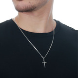 Oferta Corrente De Prata Masculina 60cm Fina Pingente