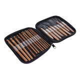 Oferta Novo Kit 20 Agulhas Crochê Bambu Alumínio Com Estojo