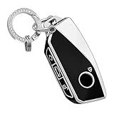 OFFCURVE Capa De Chaveiro BMW Compatível Com BMW I7 M Sport 2023 X7 I7 Xi X1 IX M5 7 Series 735Li 740 4 Botões Smart Key Fob Holder Protector Car Accessories Preta