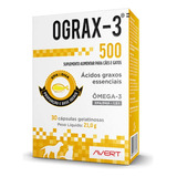 Ograx 3 500mg 30 Cápsulas Omega 3 Suplemento Cão Gato Avert
