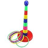 Ogrmar 46cm Colourful Plastic Sport Ring Toss Game Set For Kids