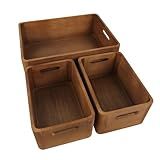 Oikos - Kit De 3 Caixas Organizadoras Com Alças De Madeira Resistente