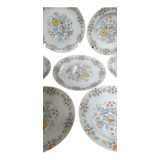Oito Antigos Pratos Porcelana Real Decoração Floral Lindos 