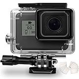 OKFUN Capa De Proteção À Prova D Água De 60 M 196 Pés Para Go Pro Hero 7 6 5 Preta 2018 Capa À Prova D Água Para Mergulho Capa Protetora Com Capa Tocável Para Câmera De Ação Go Pro Capa De Mergulho