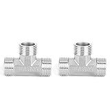 OKJHFD Aço Inoxidável G1 2 Pol Rosca Macho Conector T Em Forma De T Conexões De Conexão De Tubo Conexões De Linha De água T Conexões De Níquel Escovado Acessórios
