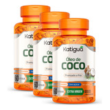 Oleo De Coco 60caps 1000mg Extra Virgem Prensado Frio Kit C3