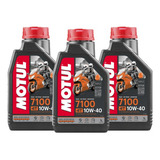Óleo De Motor Motul Sintético 10w 40 Para Motos E Quadriciclos 1 Kit De 3 Unidades 3l