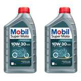 Óleo Mobil Super Moto 4t Mx 10w 30 Semissintético Kit 2 Lts