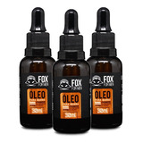 Óleo Para Barba Fox For Men 30ml Ótima Fragrância Kit 3un
