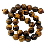 Olho De Tigre Natural Fio Bola Esfera Lisa 12mm Teostone 498