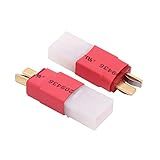 OliRC 2 Peças Deans Style T Plug Macho Para Plugue Para Conector Adaptador Fêmea Grande Tamiya C129 2 
