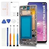 Olivechard Tela De Reposição InCell S10 Plus Para Samsung Galaxy S10 Plus Com Moldura Preta Meia-noite G975F-DS G975U G975W LCD Touch Digitalizador Assembly-sem Função De Impressão Digital-