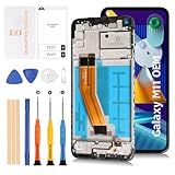 Olivechard Tela LCD OEM M11 Moldura Para Samsung Galaxy M11 SM M115F M115M 16 3 Cm LCD Screen Display Substituição Touch Digitalizador Kit De Montagem LCD Original Preto 