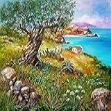 Oliveira Em Frente Ao Mar 2019 De Francesco Mangialardi 75x101 Tela Canvas Para Quadro