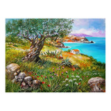 Oliveira Em Frente Ao Mar Mangialardi Tela Canvas