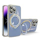 OLOBBIRD Capa De Celular De Cor Sólida Com Suporte Giratório Para Iphone X XR XS Max 7 8 Plus Compatível Com MagSafe Carcaça Magnética Traseira Com Filme Para Lente