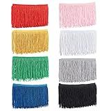 OLYCRAFT Franja De 2 Jardas Com Franja De Franja De Franja De Franja De Franja De Franja De Franja De 10 Cm De Largura Para Acessórios De Roupas Decoração De Vestido Latino 8 Cores