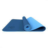 Om Joy Tapete Yoga Mat Tpe Esteira Pilates Exercícios Reciclável Sustentável 183x61cm 6mm Azul