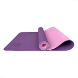 Om Joy Tapete Yoga Mat Tpe Esteira Pilates Exercícios Reciclável Sustentável 183x61cm 6mm Roxo E Rosa