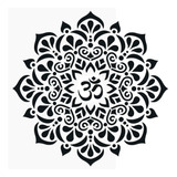 Om Stencil Pintura Meditação Ohm Símbolo Mandala 30x30