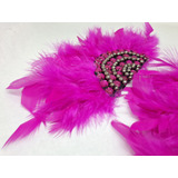 Ombreira Carnaval Penas Pink Preto Par