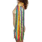 Ombreiras Para Carnaval De Paetê Com Franjas Coloridas 2 Uni Dourado 