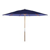 Ombrelone Central Redondo 300 Metros Solasol Sungap Sem Abas Cor Azul marinho Liso