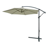 Ombrelone Lateral Suspenso 3m Jardim De Alumínio Com Base E Manivela Branco Importway Iwobl 300br