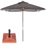 Ombrelone Madeira Quadrado 2x2m Sardenha Sombreiro Bagum Com Base Madeira Belfix Marrom