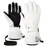 OMECHY Masculino Luvas De Inverno Masculinas E- Quentes- À Prova D-Água- Luvas De Esqui- Tela Sensível Ao Toque De 5 Camadas- Luvas De Neve Para Clima Frio