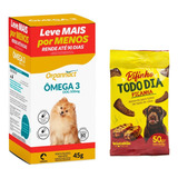 Omega 3 Dog 500mg Organnact 90 Capsulas Suplemento 45g