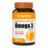 Ômega 3 Óleo De Peixe Fitoprime 1000mg 300 Cápsulas Rico Em Epa Dha Sabor Natural