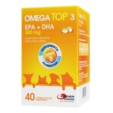Omega Top 3 Suplemento 40 Cápsulas Cães E Gatos 500mg Agener