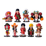 One Piece Action Figure Kit 9 Peças Mini Luffy Nami Zoro