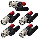 Onelinkmore BNC Plugue Macho Para 2 X 4 Mm Dual Banana Fêmea Soquete Encadernação Poste RF Coaxial Divisor Conector BNC Adaptador Banana Para Antenas De Rádio HF Osciloscópio DVM Pacote Com 5