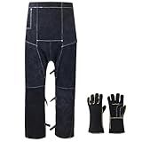 ONETIAN Calças De Soldagem- Calças De Motosserra- Soldador- Proteção De Perna De Segurança- Preto- 36